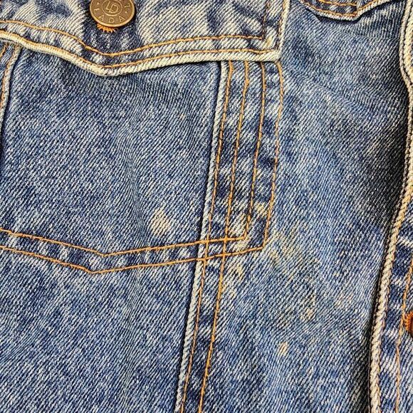 LADA Brand Men’s Large Vintage Denim Sherpa Lined Jacket Button-up - Picture 6 of 8